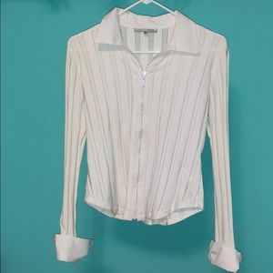 Zip up white blouse